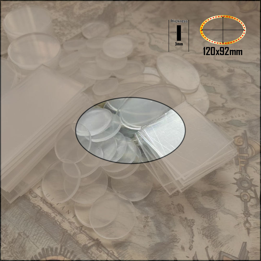 Oval Clear Bases 120x92mm for Miniatures