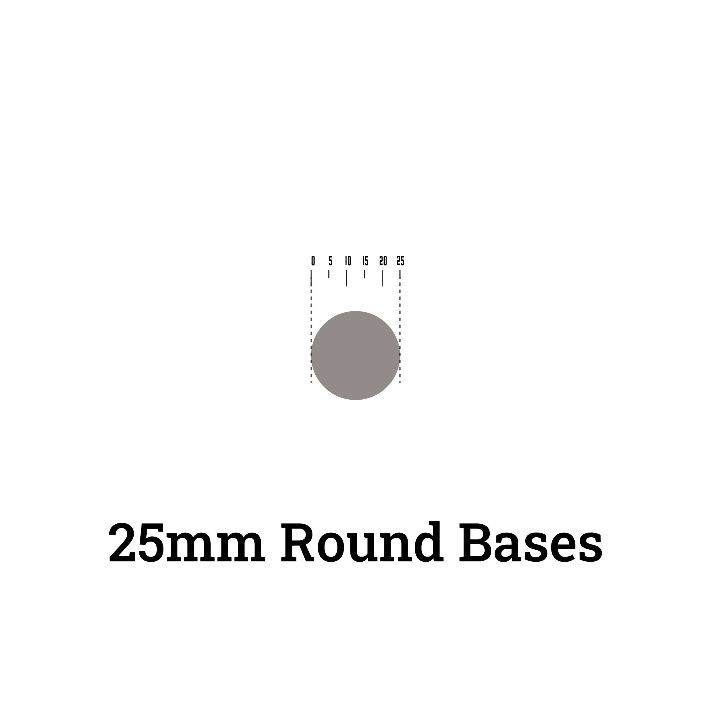 Wargame Base World - 25mm Round Bases for Miniatures