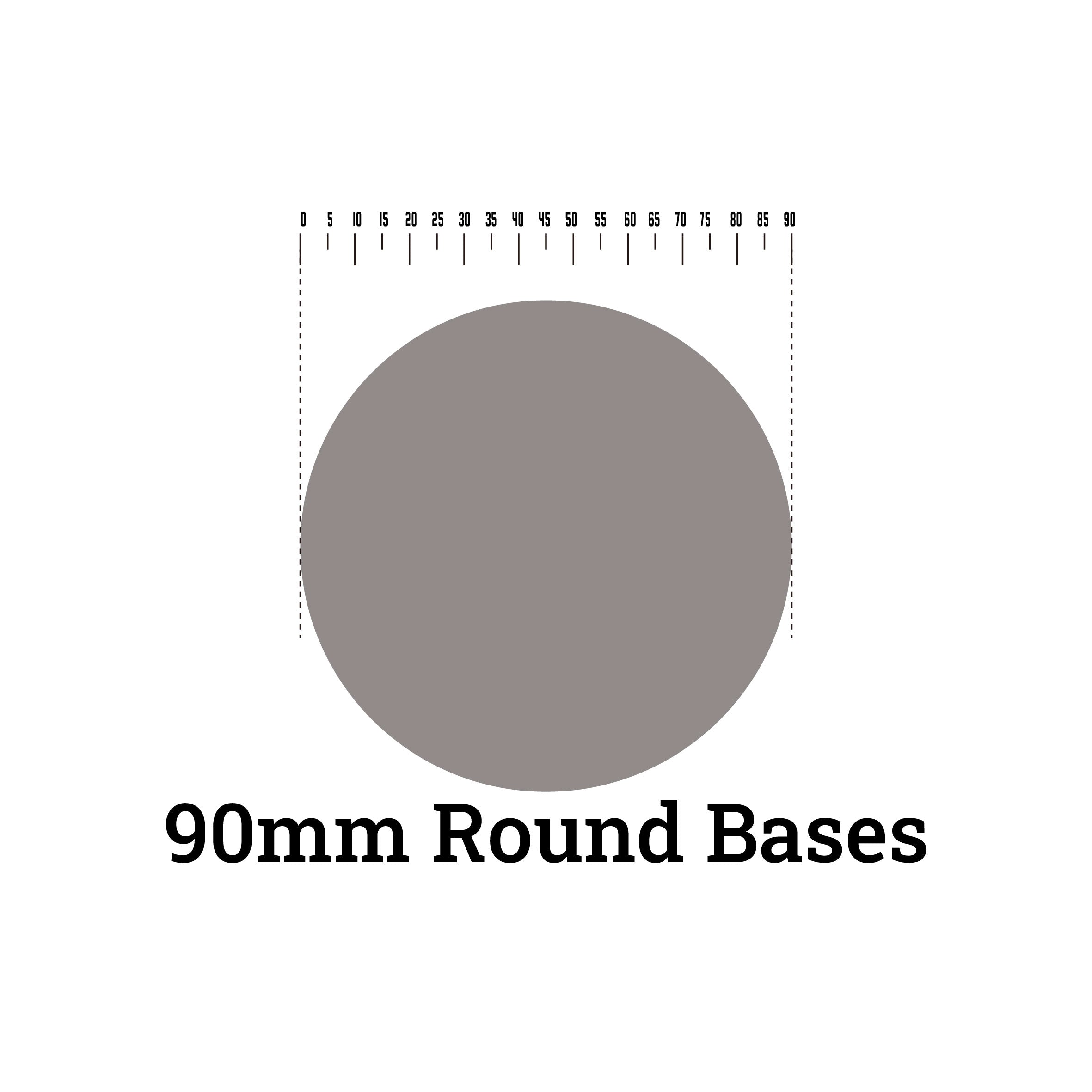 Round Bases - 90mm Round Bases - Miniatures Bases