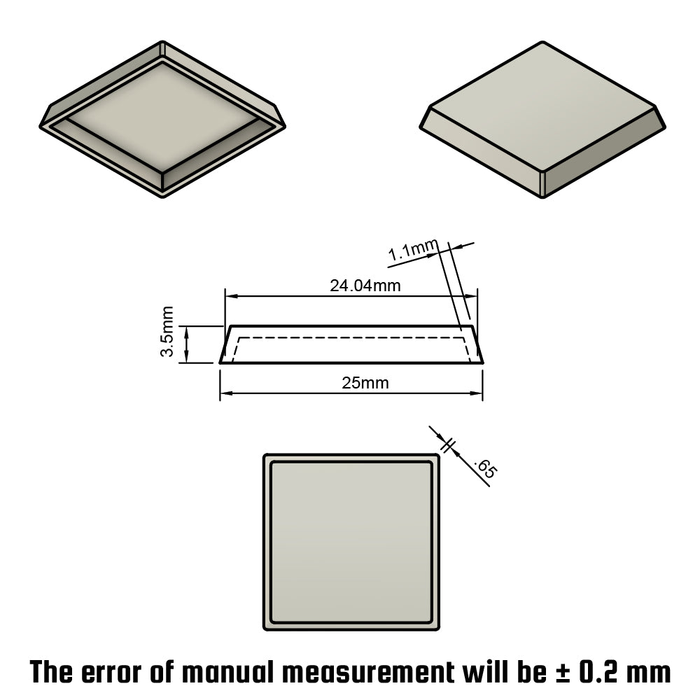 25mm Square Bases for Wargame Miniature