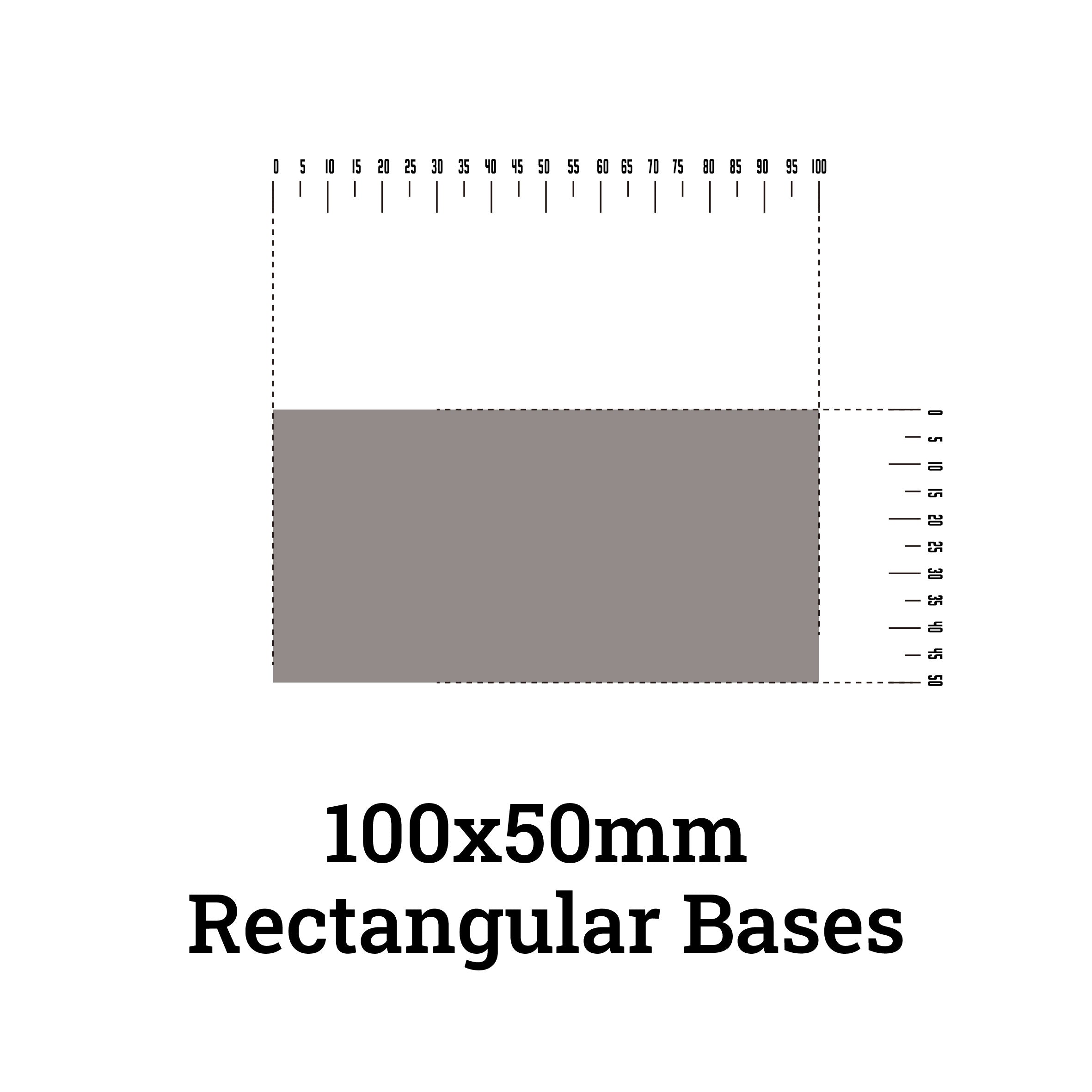 Rectangle bases - 50x100mm rectangle bases