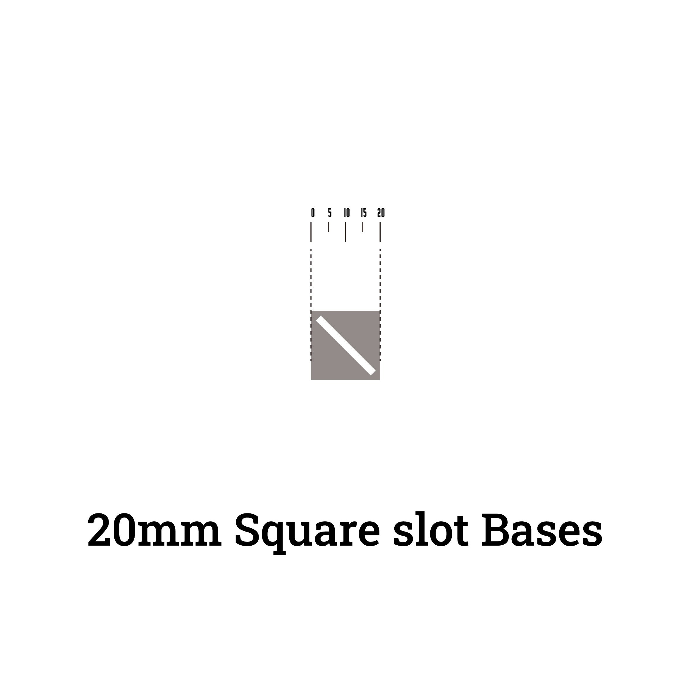 20mm Square Slot Bases Miniature Square Bases for Warhammer