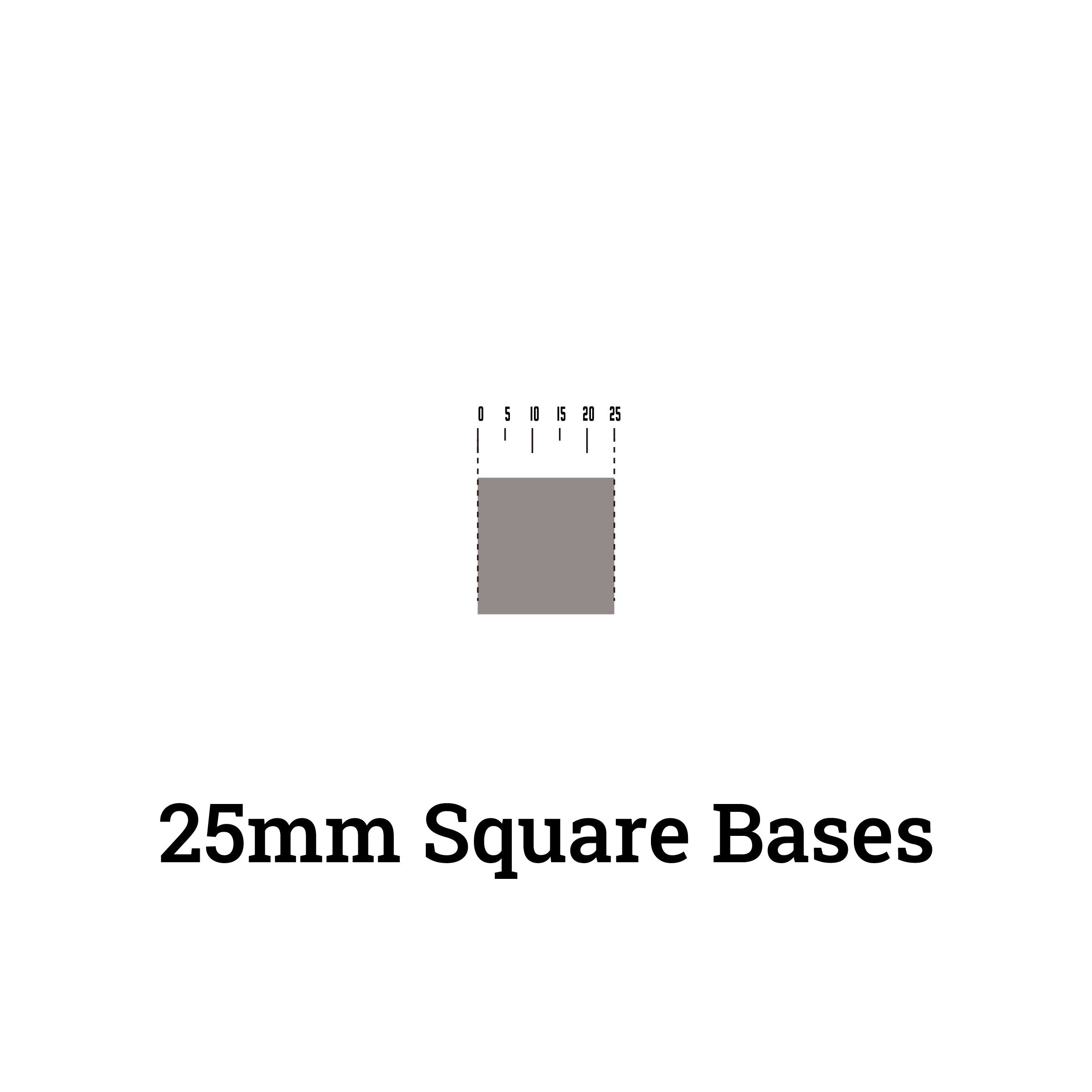 25mm Square Bases for Wargame Miniature