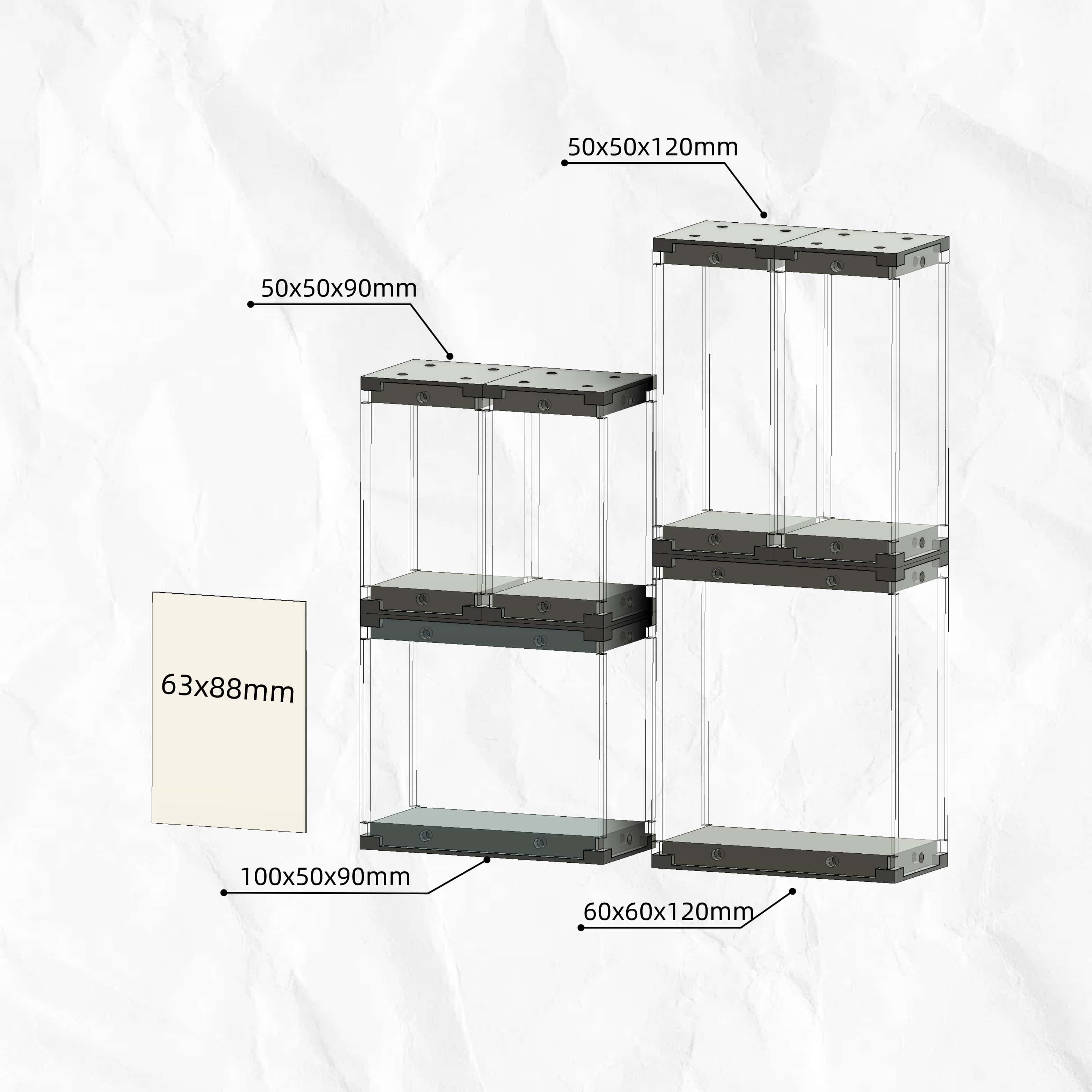 Miniature Acrylic Display Case - PETG Carbon Fiber Base | Wargame Base World - Wargame Base World
