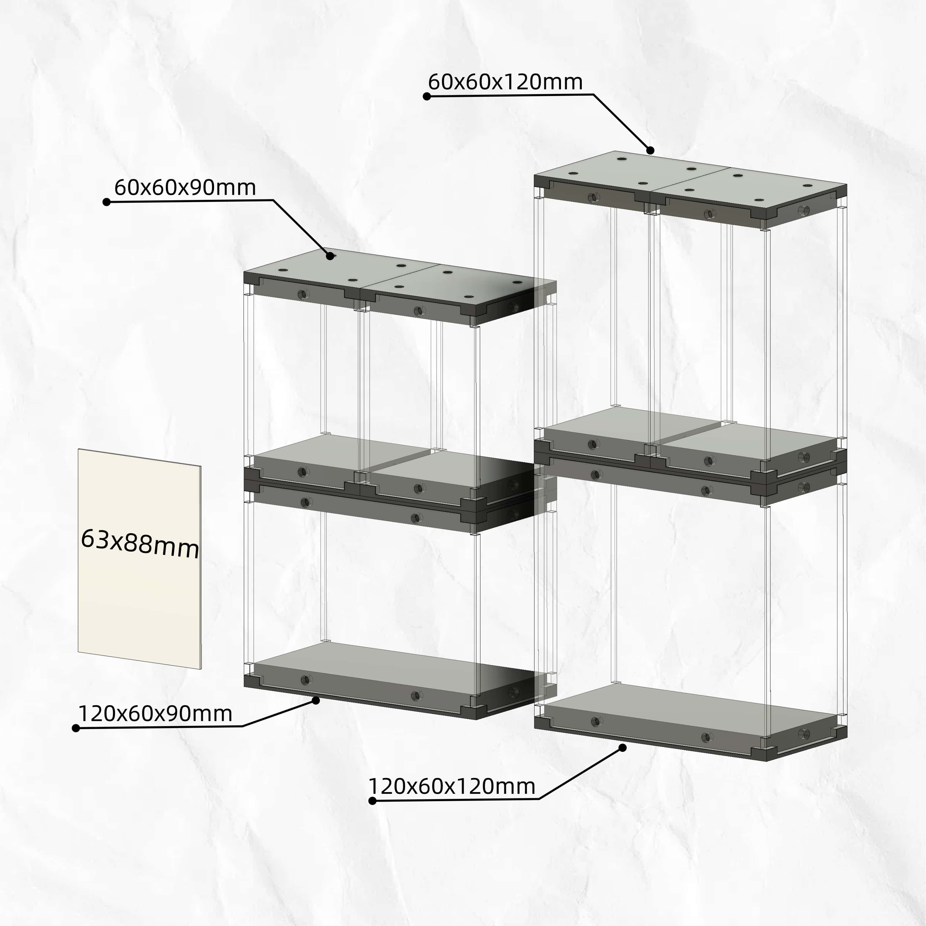 Miniature Acrylic Display Case - PETG Carbon Fiber Base | Wargame Base World - Wargame Base World
