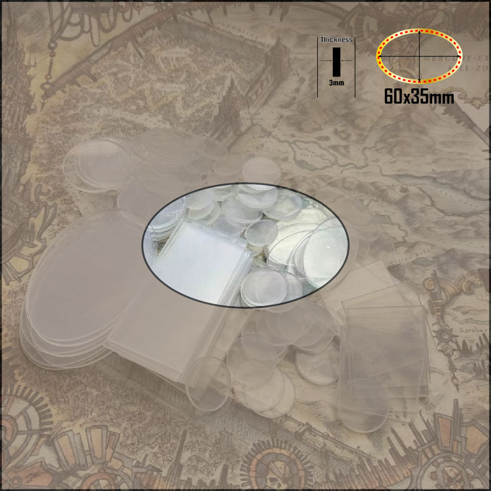 Oval Clear Bases 60x35mm Transparent/Clear Bases for