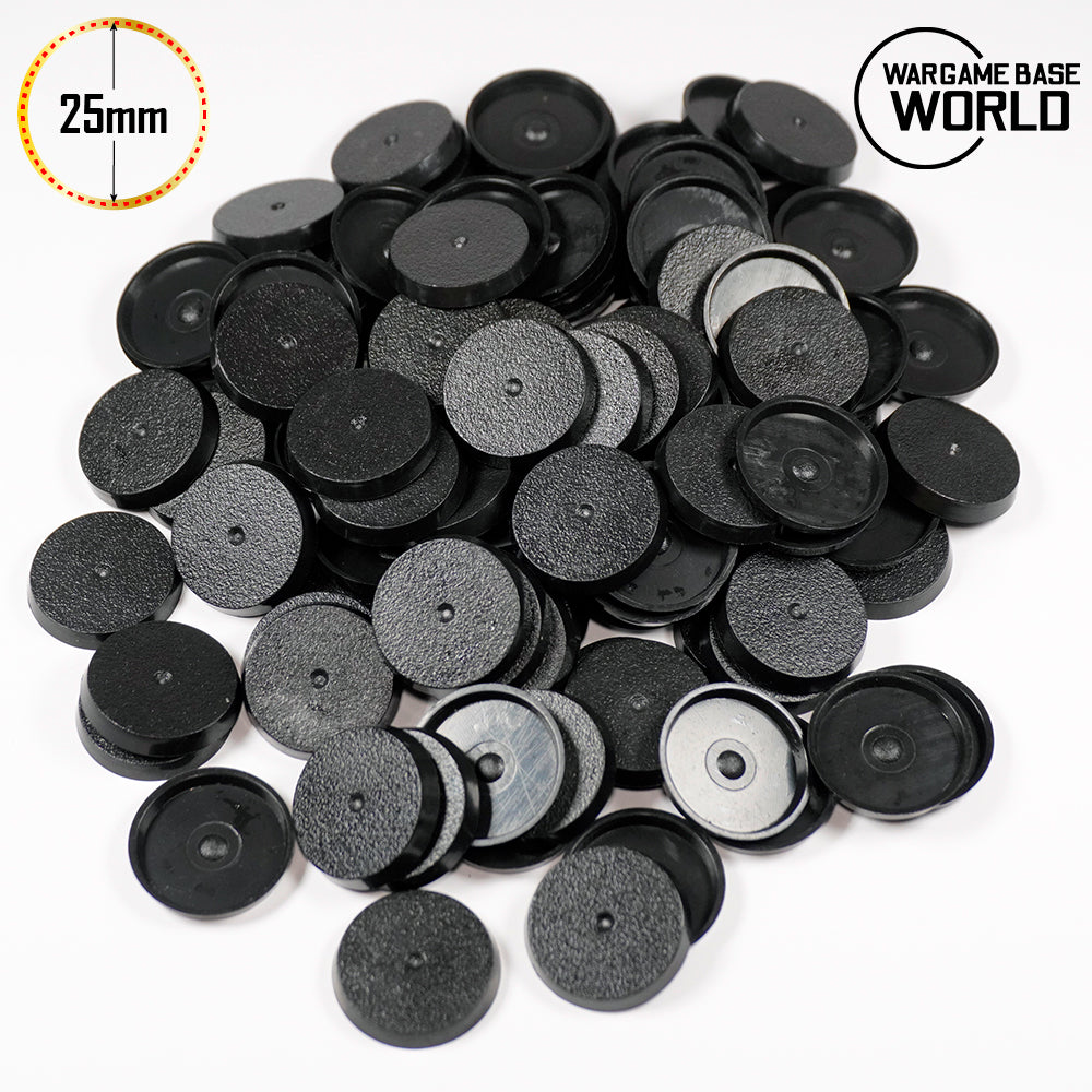 25mm Round Bases - Compatible with Warhammer 40k & Leading Tabletop Miniatures - Wargame Base World