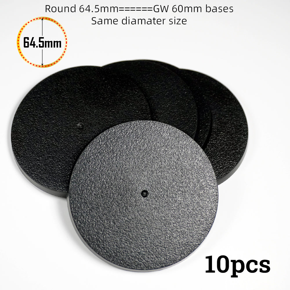 Plastic 60mm Round Bases For 3D print Miniature - Wargame Base World