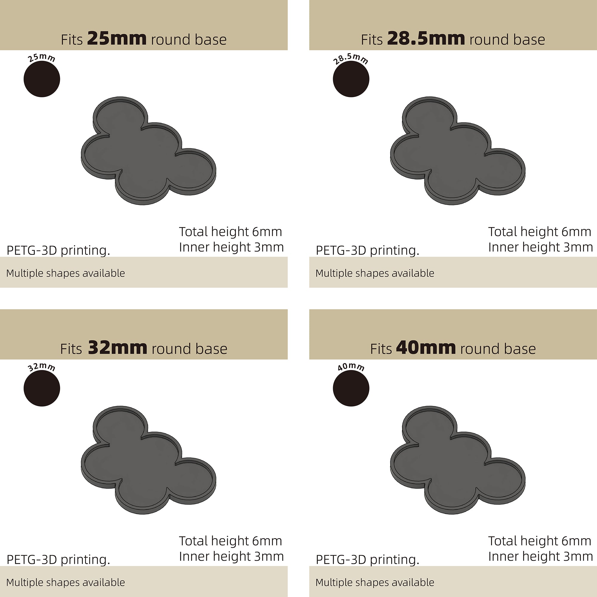 25/28.5/32/40mm Movement Tray For Warhammer Miniature - Wargame Base World