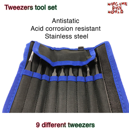 Tweezers Suit - Stainless Steel - High elasticity -9pcs - WargameBase Store